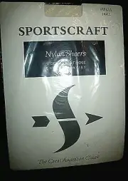 SMALL Vintage Sportscraft Sheer Pantyhose Stockings Vanilla 12 Denier