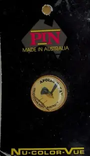 Nu-Color-Vue Apollo Bay Great Ocean Road Willy Wagtail Souvenir Pin Australia