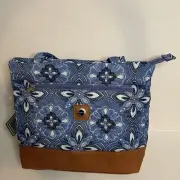 Stone.NY Stone Mountain Co. Handbag Light Blue Flowers Purse New