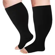 Medical Compression Sock Wide Calf Leg Brace 20-30mmHg Support for Pain Relief