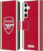 Head Case Designs Officially Licensed Arsenal FC Home 2023/24 Crest Kit Leather Book Wallet Case Cover Compatible with Samsung Galaxy S24+ 5G