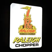 RALEIGH CHOPPER LED ILLUMINATED LIGHT UP BOX GARAGE SIGN BIKE BICYCLE BMX RETRO