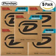 5-PACK Dunlop DJN0920 Nickel Plated Steel 5-String Banjo Strings Light 9-20