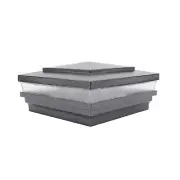 5" Sq. Cape May Low Voltage LED Lighted Vinyl Post Cap - Antique Gray