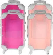 [SEWACC] 4pcs False Eyelashes Box Mini Suitcase Empty Lashes Organizer Simulation Trolley Makeup Case Miniature Luaage Box for Women Travel