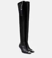 [David Koma] David Koma Faux leather over-the-knee boots AU 9 black