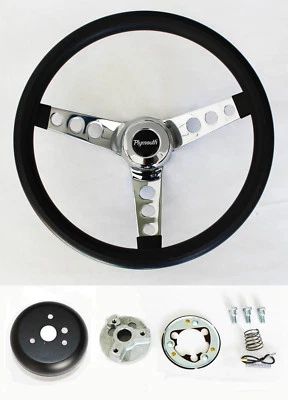 1970-1977 Fury Scamp Duster Cuda GTX Road Runner Black Steering wheel 13 1/2"