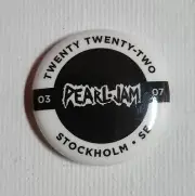 Pearl Jam 2022 Stockholm Sweden Button Pin Badge Gigaton Tour Eddie Vedder