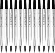 Parker Refill for Rollerball Pen with Medium Tip | Black | Pack of 12