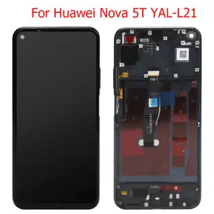 Nova 5T LCD 適用於華為 Nova 5T 顯示屏帶邊框觸摸屏 6.26 英寸 Nova5T YAL-L21 L