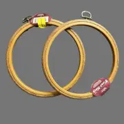 Set of 2 Vintage Flexi Hoop Frame Embroidery Needlework Wood Grain Hoops 6 inch