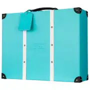 Crazy Skates Rollerskates Quad Carry Wooden Case Wrapped in TEAL Leatherette