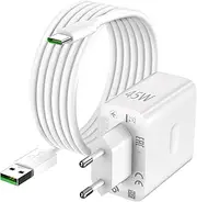 45W USB Charger and Cable 1.8M for Oppo A60 A80, Fast Charging Adapter, Charger SUPERVOOC and USB C Cable for Oppo Reno12 F Reno13 F Find N2 N3 Flip Oppo A3 Pro 4G A79 A40m A40 A5Pro Pad Realme 9