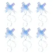 40Pcs 2.2" Iridescent Pull Bows Present Wrapping String Bows Ribbon Light Blue