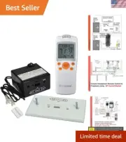 On/Off Gas Fire Fireplace Remote Control Kit + Thermostat + Timer with LCD Sc...