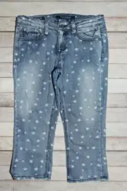Vigoss Jeans Girls Star Print The Jagger Capri ( Medium Wash STAR 7)NWT