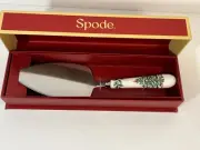 Spode Christmas Tree Cake Slice Server NIB 10.5 Inch Stainless and Ceramic
