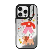 iPhone 16 Pro Mirror Ring Stand Case MagSafe Compatible Red Dog Walker