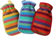 GOOHOCHY Trendy Striped Bath Mitts Exfoliating Shower Glove Set Soft Sponge Mitts for Women Men Face Body Scrubber for Bath Spa