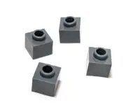 Lego - Lot of 4 - Dark Grey Gray, Plate 1 x 1 x 2/3 with Open Stud