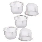 Stainless Steel Round Mesh Tea Leaf Spice Teapot Filter Strainer 70mm Dia 5pcs
