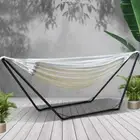 Hammock Bed Steel Frame Stand Garden Beach Swinging Bed Soft Fabric Anti-rust