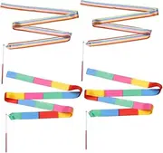 CORHAD Rhythmic Gymnastics Party Ribbons 4pcs Dancer Wands Decorative Ribbons Gymnastic Training Yoga Accessories