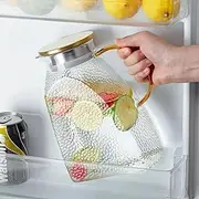 Glass Pitcher, Borosilicate Glass Pitcher with Lid and Handle, 1.8L Water Container for Fridge Door, 60oz Glass Beverage Jug for Iced Tea, Juice, Use for Home and Camping