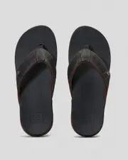 [Reef] Reef Men's Cushion Bounce Lux Flip Flops Slippers in Black/Brown Size 4 4 Black/Brown