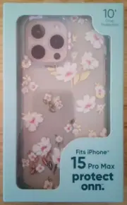 NEW Onn. WIAWMF100141578 White Magnolia Floral Case Apple iPhone 15 Pro Max