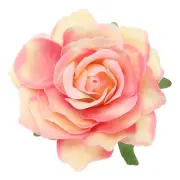 Rose Boho Hair Clips Fabric Flower Brooch Pins for Women Wedding Peach Pink
