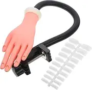 Vaguelly 100Pcs Flexible Fake Hand Model with Movable Fingers for Nail Art Practice Realistic Design Tool for Beginners and Professionals for Manicure Training and Nail