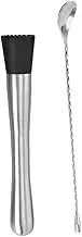 BESTOYARD 2pcs Assorted Stainless Steel Cocktail Muddler Mixing Spoon Set for Ice Drinks Bartending