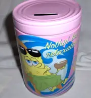 SpongeBob-Squarepants`Pink`Metal Bank`New Free Ship US