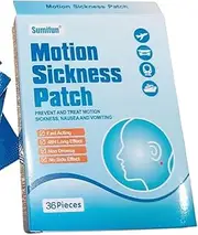 Sumifun Motion Sickness Patch, 36 Pcs Motion Sickness Patch Sticker for Cruise/Plane/Train/Bus, Anti Nausea Patches Behind Ear, Waterproof Seasick Patches with Non Drowsy, Relieves Nausea, Dizziness, Vomiting