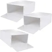 Cabilock 3pcs Box Sneaker Containers Shoe Cabinet Shoe Boxes Transparent Shoe Storage Shoe Boxes with Lids Transparent Shoe Boxes Shoe Organizer Shoe Cases Shoe Boxes Storage Pp White