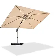 Purple Leaf 2.7X3.5 M Large Cantilever Umbrella Outdoor, Patio Umbrella with Crank Handle and Tilt, Offset Umbrella for Deck