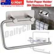 Toilet Paper Roll Rack Holder Hook Bathroom Metal Storage Self Adhesive Towel