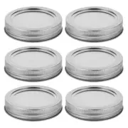 6 Set Tinplate Cover Metal Mason Jars Caps Storage Lids for Canning
