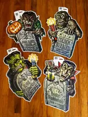 Beistle Halloween Vampire Wolfman Mummy Frankenstein GRAVYARD GHOULS Diecut LOT
