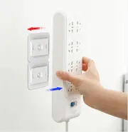 Wall Mount Plug Fixer Self Adhesive Power Strip Holder Punch-free Loading 10Kg Maximum,for Router Remote Control Paper Towel Box -5pieces