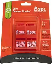 S.O.L. Survive Outdoors Longer Slim Rescue Howler Whistle (2-Count)