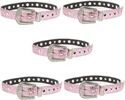 [DEARMAMY] Rhinestone Belt Belt Wide Belts for Women Retro Decor for Women Sequin Belt Waist Band Vintage Waist Belt Women Dress Waist Belt Pink Zinc Alloy