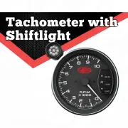 SAAS Tachometer 0-10K with Shiftlite 127mm 5" Black Face Muscle Series