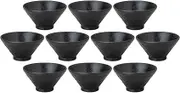 Set of 10, Stone Grain 4.7 inches (12 cm) High Base Deep Mouth Bowl, Kuroyo | Rice Bowl (4.8 x 2.6 inches (12.2 x 6.6 cm), 12.6 fl oz (370 cc)