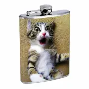 Funny Face Animals D12 Flask 8oz Stainless Steel Hip Drinking Whiskey