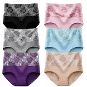 6pcs Leakproof Underwear For Women Incontinence Leak Proof Protective Pants grey/apricot/red XL