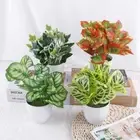 For Home Decor Hotel Bonsai Tropical Plant Artificial Plants Turtle Back Leaf