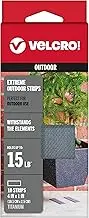 VELCRO Brand - Extreme Outdoor Fasteners, 4" x 1" Strips, 10 Sets, Titanium
