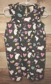 H & M Girls Dress Size 1-1/2 - 2 Years Multi Color BFF Dream Unicorns NWT LBB76
